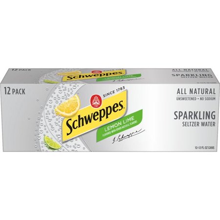 Schweppes Seltzer Lemon Lime Sparkling Water Cans, 12 Fl. Oz, 12 Pack