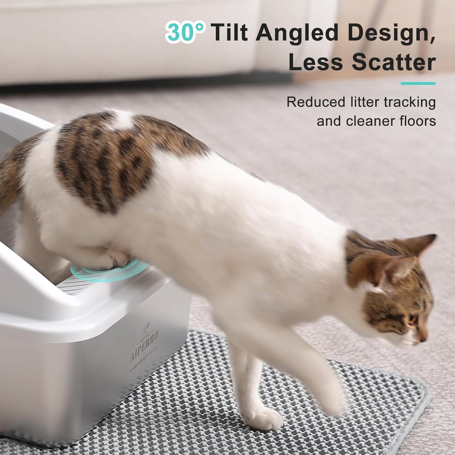 Stainless Steel Litter Box | Metal Kitty Litter Box with Lid High Sided for Small Cats or Injured Cats, Bunny Litter Boxes, Low Entry, Odor-Free, Non-Stick,Includes Scoop (Dark Gray, Small)