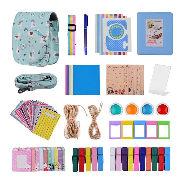 Graflsoa Fujifilm Instax Mini 11 Accessory Set in Alpaca Blue - Compatible Camera Replacement Kit with Random Items Included