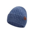 thumbnail image 4 of Adult Winter Women'S and Men'S Universal Knitted Hat, Scarf, and Gloves 3-Piece Set Navy Blue One size, 4 of 7