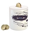 thumbnail image 2 of Day of the Dead Piggy Bank, Dia de los Muertos Sugar Skull Girl Face Make up Print, Ceramic Coin Bank Money Box for Cash Saving, 3.6" X 3.2", Black White and Blue, by Ambesonne, 2 of 4