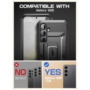 SUPCASE for Samsung Galaxy S25 Case with Stand, [Unicorn Beetle Pro] [2 Front Frames] [Built-in Screen Protector & Belt-Clip] Military-Grade Protection Phone Case Cover for Galaxy S25, Black