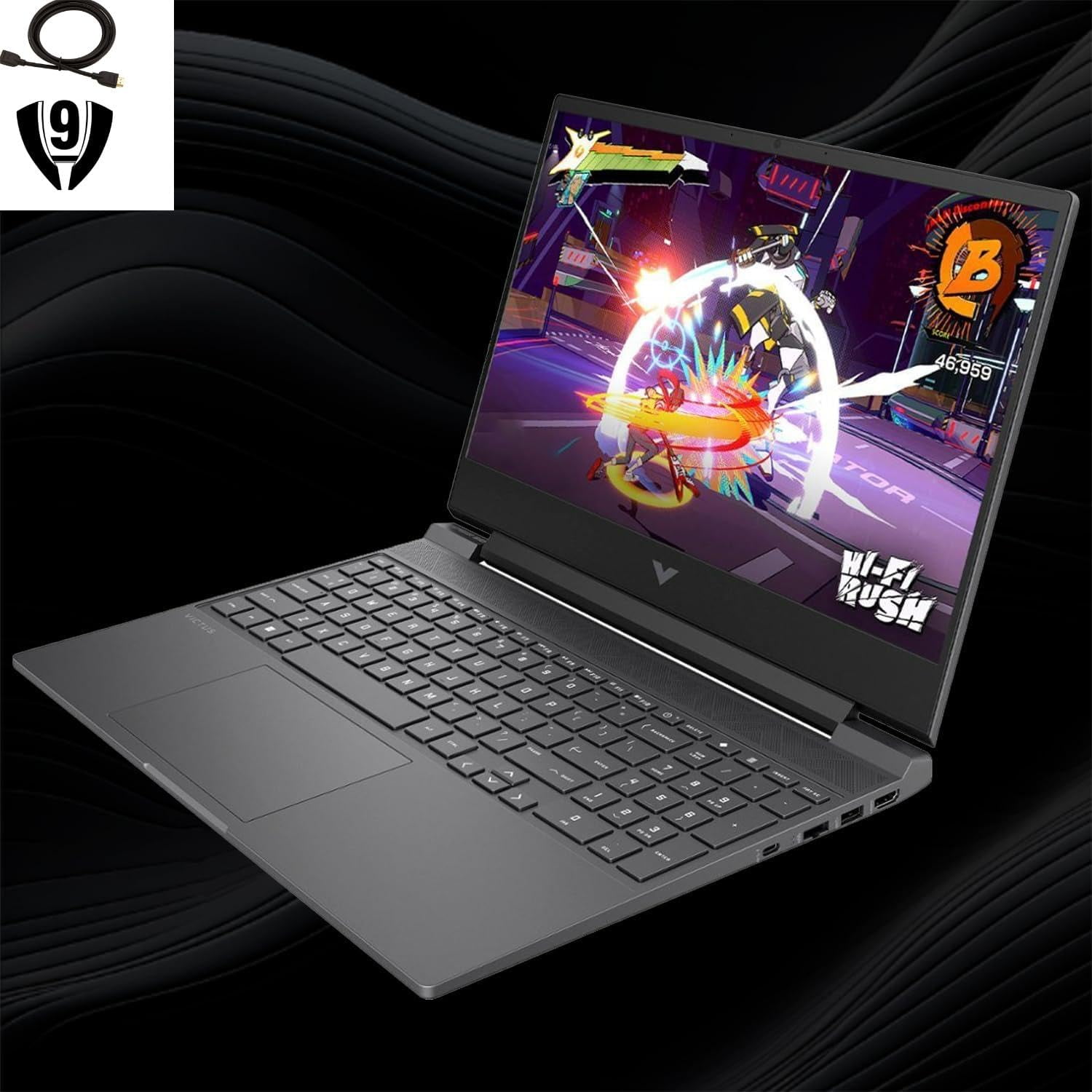 HP Victus 144Hz 15.6" FHD Gaming Laptop, AMD Ryzen 5 7535HS Processor, Radeon RX 6550M (Beats Nvidia GeForce RTX 3050), 16GB RAM 512GB SSD, Backlit Keyboard, Windows 11 Pro, Mica Silver