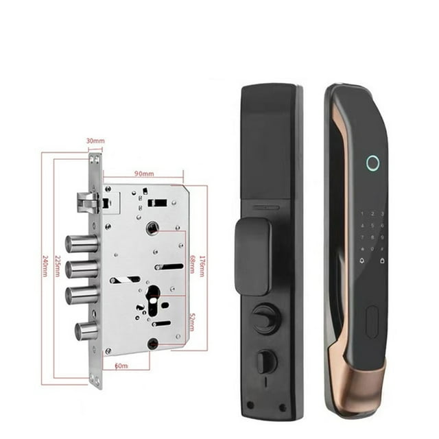 Serrure de Porte, Verrous Électroniques à Mot de Passe Numérique avec Application, Télécommande, Déverrouillage Automatique, Serrure Intelligente à Empreinte Digitale pour Porte avec Caméra, Facile à Installer