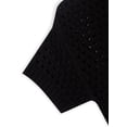 thumbnail image 6 of Forever 21 Short-Sleeve Crochet Collared Sweater Top, Color-Black, Size-M, 6 of 6