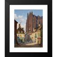 thumbnail image 2 of Giuseppe Canella 15x18 Black Modern Framed Museum Art Print Titled - A Street in Chartres with the Cathedral in the Background, 2 of 5