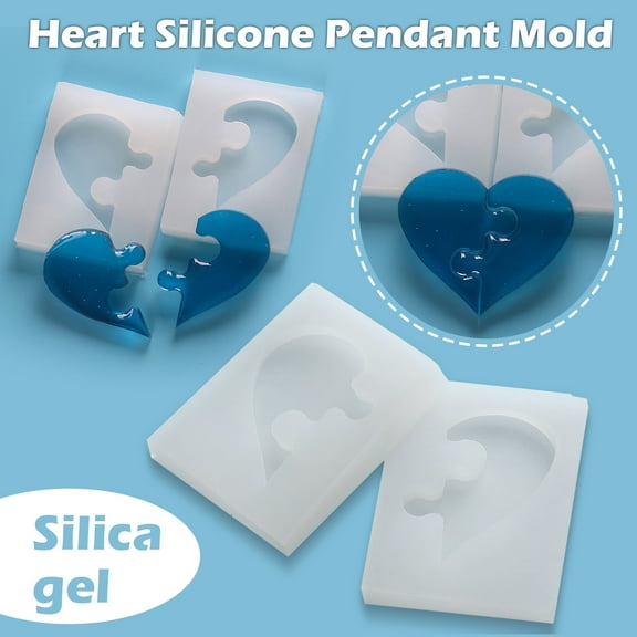 Up to 65% Cake Decorating Tools,Puzzle Heart Silicone Pendant Mold Jewelry Resin Accessories Diy Craft Mold