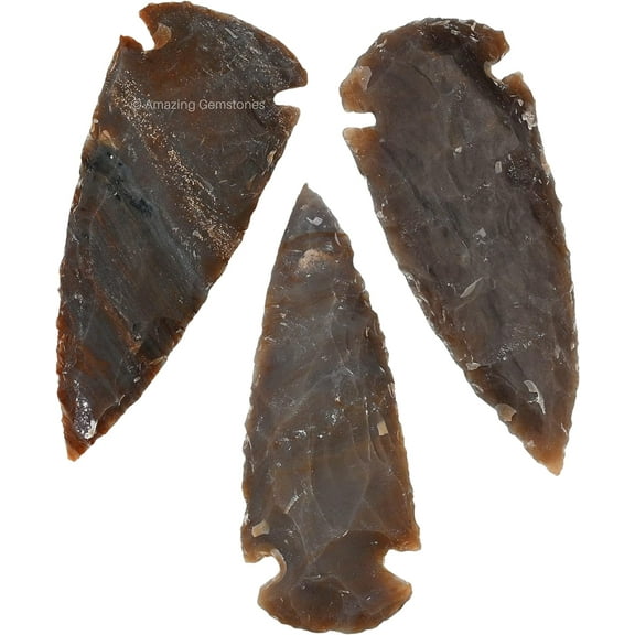 Facy Jasper Crystal Arrow Head Stone 3 Pieces (3" to 4" Inch)
