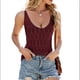 thumbnail image 1 of Camisetas Sin Mangas de Punto para Mujer, con Cuello en V y Ojales, Camisetas Básicas de Verano, Modernas, Informales, Ajustadas Vino Tinto M, 1 of 9