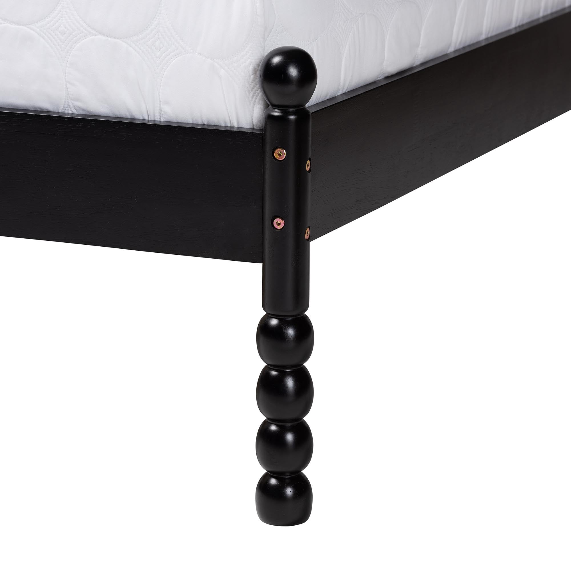Baxton Studio Okena Mid-Century Platform Bed, Queen, Black