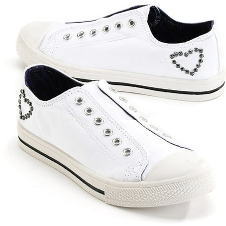 Miley Cyrus & Max Azria - Women's Laceless Canvas Sneakers