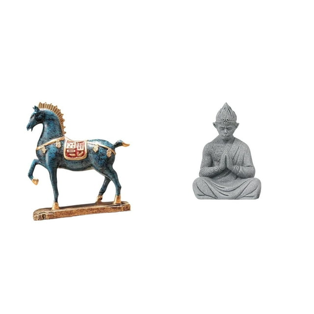Figura de caballo,Figura de caballo Escultura animal coleccionable,Adorno de centro de mesa con estatua de caballo de resina,Estatua de mono,Estatua de Buda Mono para Interiores y Exteriores