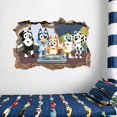 thumbnail image 4 of Bluey-pegatina de pared de dibujos animados para niños, papel autoadhesivo de PVC, póster 3D para dormitorio, decoración de pared, 4 of 5