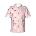 thumbnail image 2 of Goofa Rabbit And Cherry Hawaiian Shirt for Men, Unisex Summer Beach Casual Short Sleeve Button Down Shirts,Aloha Tropical Floral print shirt-Small, 2 of 9