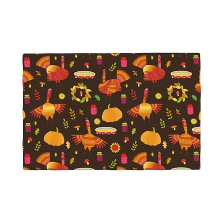 

Placemats Set of 4 / 6 Thanksgiving Turkey Placemats for Dining Table Indoor/Outdoors Heat Resistant Washable Placemats 18 x 12