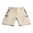 thumbnail image 4 of Eryao Men's Elastic Waist Cargo Shorts Comfortable Outdoor Athletic Shorts with Zipper Pockets,Khaki,XXL, 4 of 9