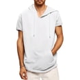 thumbnail image 2 of Pantalones para Hombres Cortos Casual Sólido Manga Corta Blusa con Capucha, Top de Bolsillo con Ajuste Suelto para Uso Al Aire Libre Y Diario, Tela de Poliéster, 2 of 8
