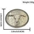 thumbnail image 2 of KDG LongHorn Bull Head Cowboy Belt Buckle, Silver, 2 of 7