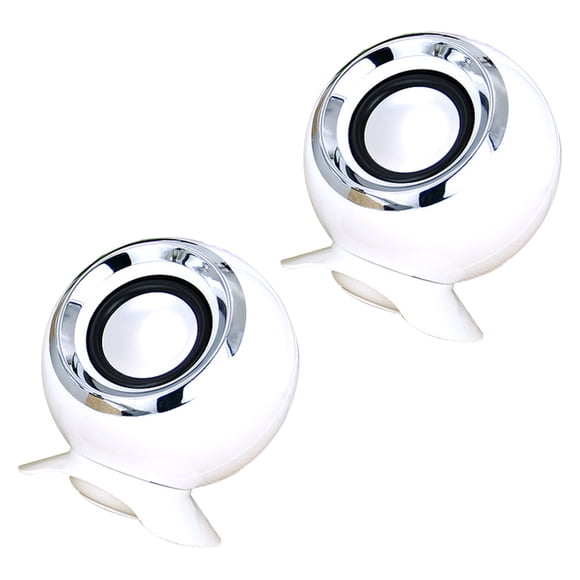 Raindrops 2Pcs USB Computer Speaker White Compact Portable Home Speaker with High Volume and Clear Sound