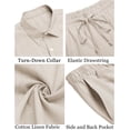 thumbnail image 3 of COOFANDY Men's Cotton Linen Set Short Sets Casual Button-Down Shirts Summer Beach Cotton Shorts Fashion Festival Suit, 3 of 4