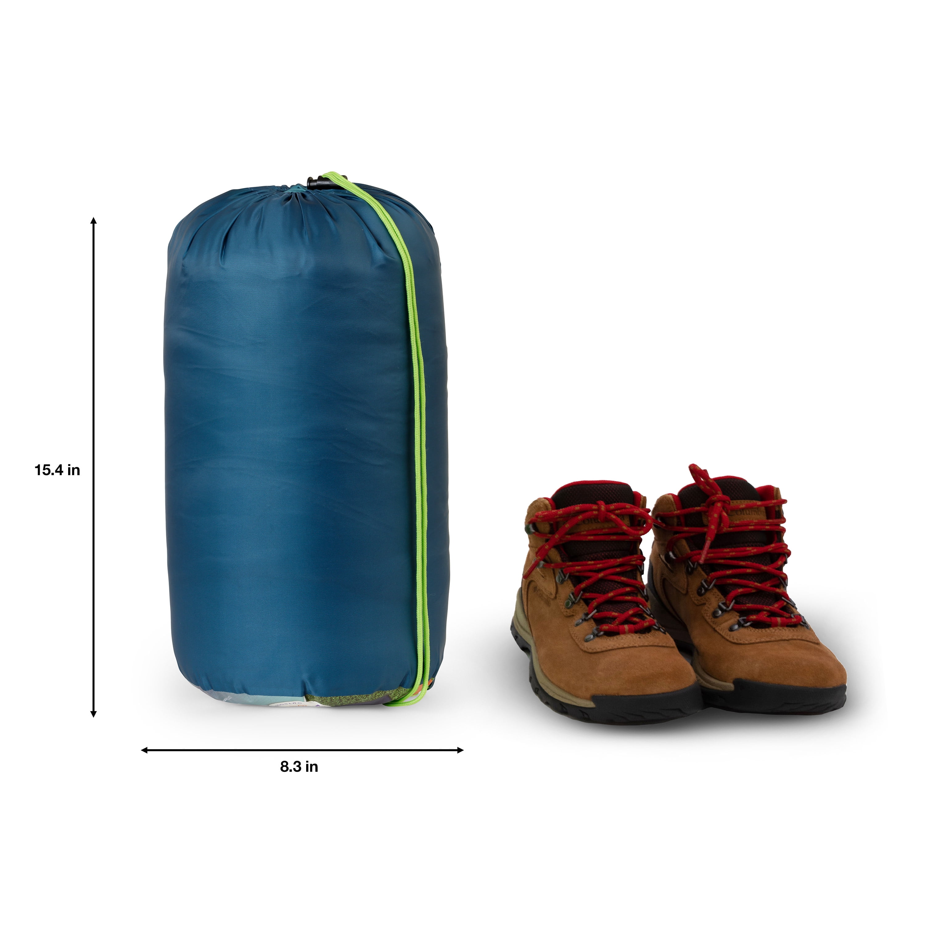 Firefly! Outdoor Gear Kid's Mummy Sleeping Bag - Blue/Green (70 in. x 30 in.)