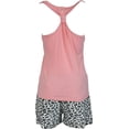 thumbnail image 4 of Emme Jordan Women's Sassy Super Soft Tank and Velour Short Pajama Set - Coffee and Mascara - Large, 4 of 5