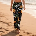 thumbnail image 4 of Domzest Womens Halloween Pajama Pants Halloween Graphic Wide Leg Pj Bottoms Drawstring Elastic Waisted Cute Sleepwear Navy XXXL, 4 of 6
