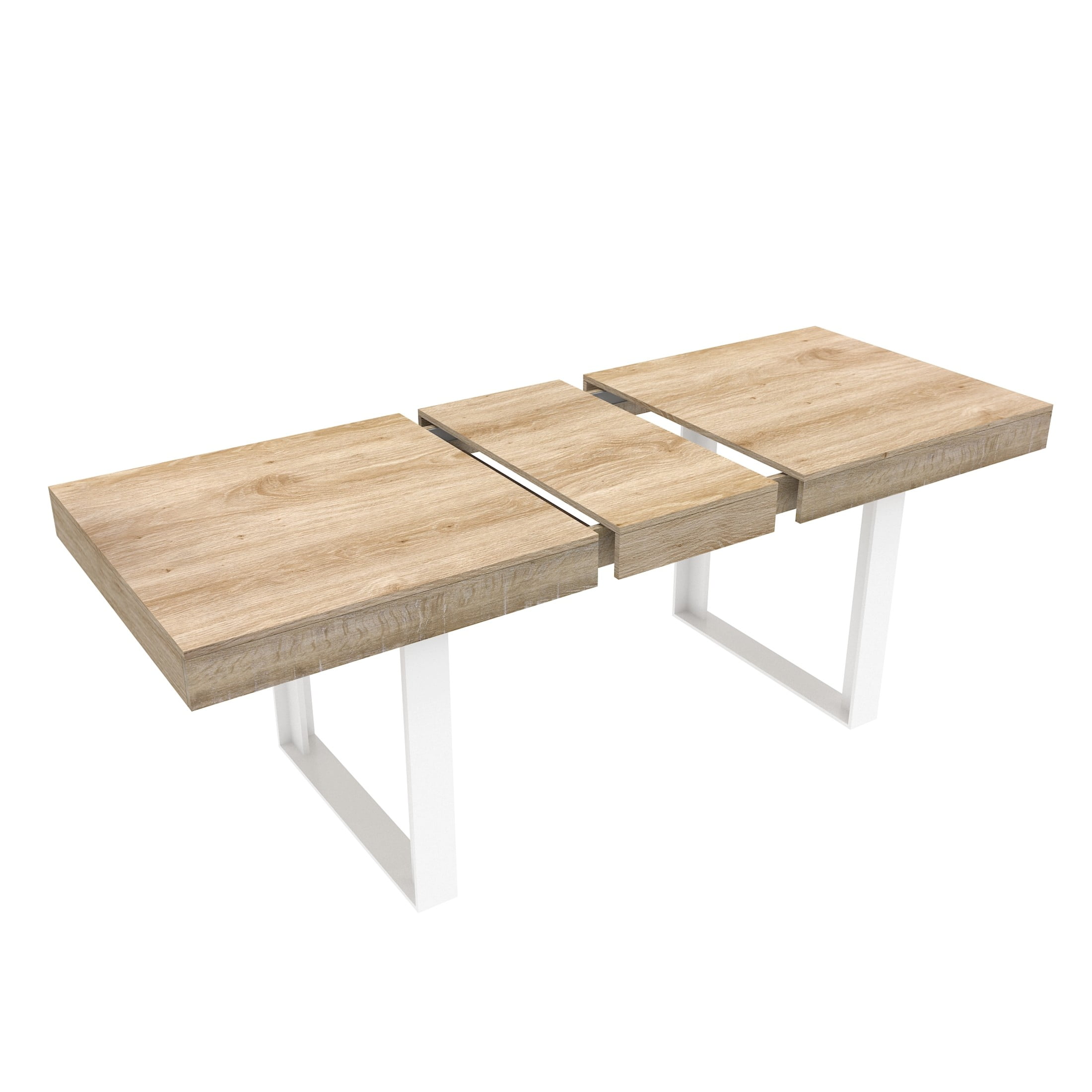 Noble House Alverric 78.74" Modern Farmhouse Extendable Dining Table for 6–10, Dining Room Conference, White Oak