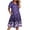 Purple-Floral, variant on Fantaslook Flowy Womens Dresses Ruffle Sleeve Henley Summer Dress Loose Floral Midi Dresses With Pockets