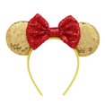 thumbnail image 1 of Diadema de Mickey con lazo de lentejuelas y lunares rojos y ondas, accesorios para el cabello de Mickey Mouse, horquilla Paradise Play, ropa cómoda, 1 of 6