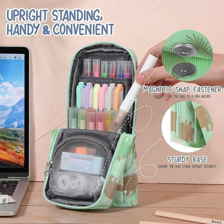 Standing Pencil Case Large Capacity Pen Bag, Multi-layer Pen Pouch