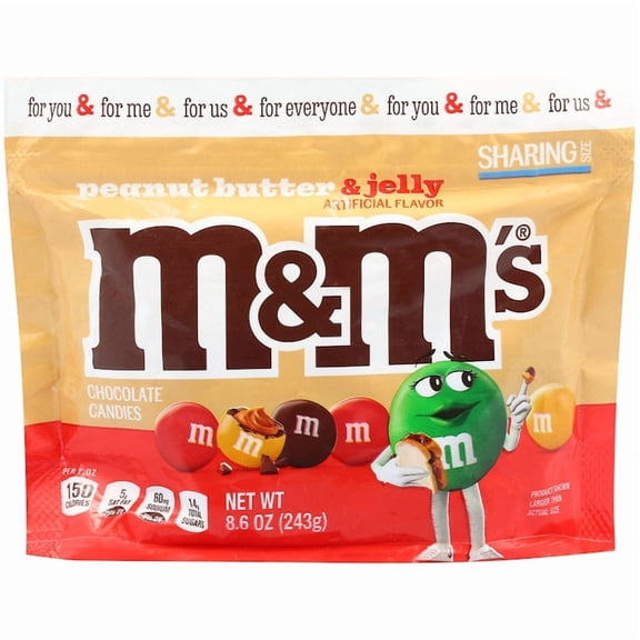 M&M's Chocolate Candies, Peanut Butter & Jelly, Sharing Size