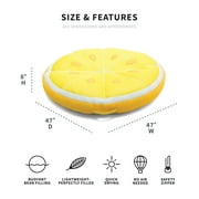 Big Joe Fruit Slice Float No Inflation Needed Pool Lounger, Lemon Mesh, Quick Draining Fabric, 4 feet Big