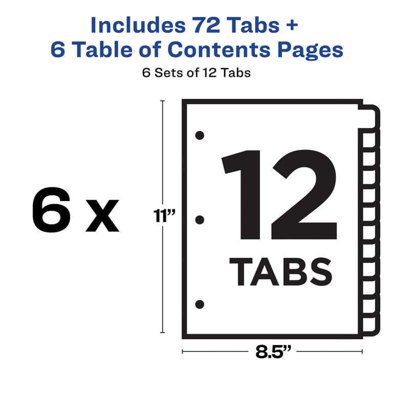 Avery Ready Index 12-Tab Dividers, 6 Sets photo 4