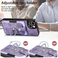 thumbnail image 4 of Pour Iphone 14 Pro Max Étui Portefeuille Rétro avec Anneau (Violet), Iphone 16 Plus, 4 of 7