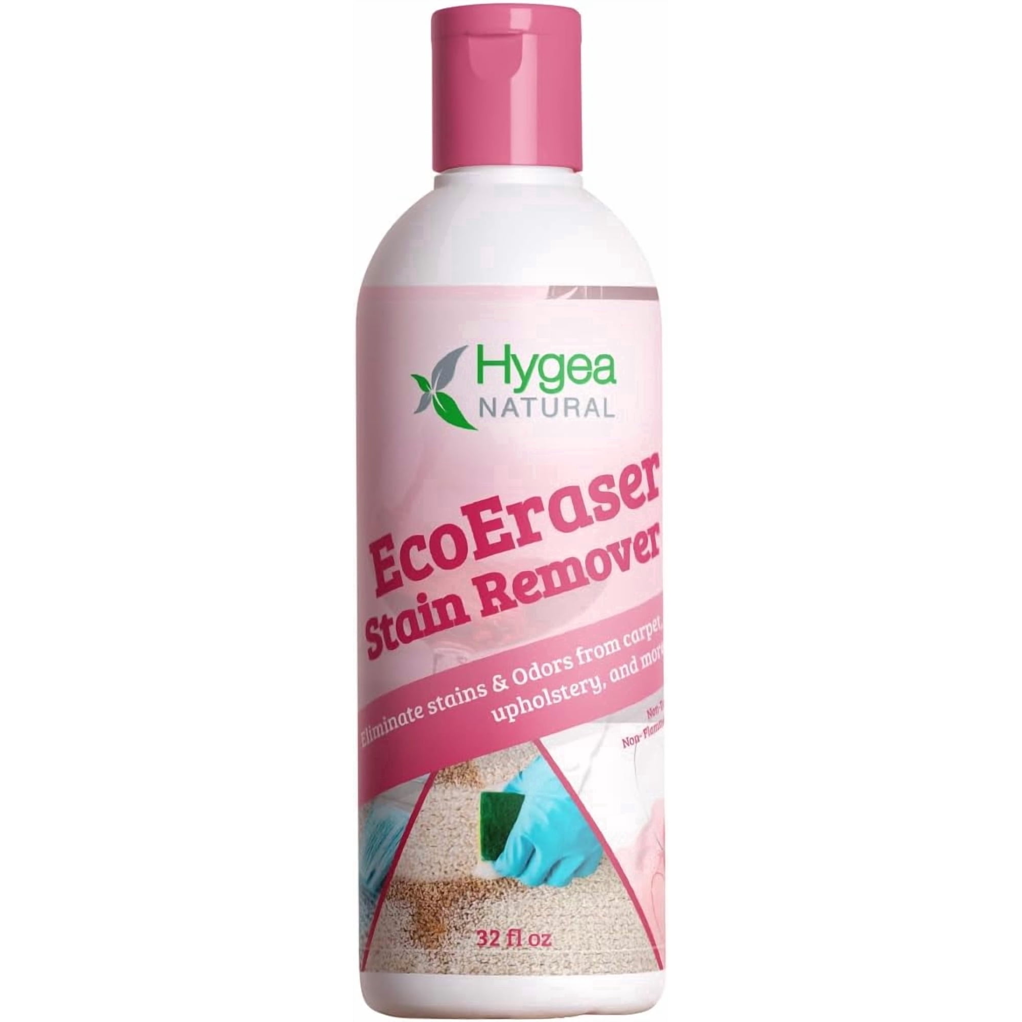 Hygea Natural EcoEraser Odor Eliminator Pet Stain Remover, Heavy Duty Couch Cleaner for Fabric Carpet, Upholstery 32 oz