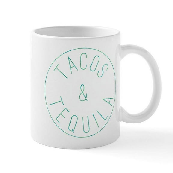 CafePress - Tacos And Tequila Circle Print - 11 oz Ceramic Mug - Novelty Coffee Tea Cup