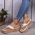 thumbnail image 6 of BONIXOOM Beige Chunky Sandals Clearance Women’s Flip Flop Sandals Size 7.5, 6 of 6