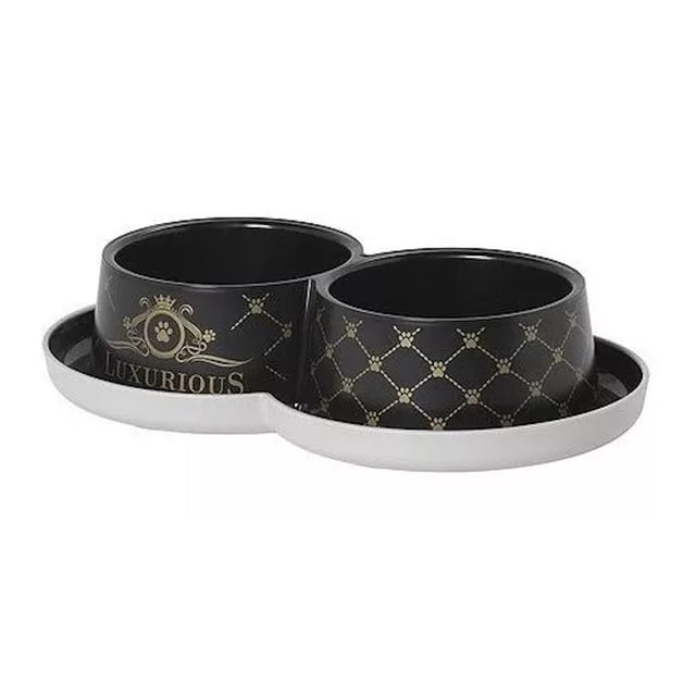 Plato Doble Moderna Anti-hormiga Luxury 2x350ml Negro