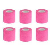 6pcs Tattoo Grip Tape Phosphor Pink, 2.95"x 5Yards Disposable Cohesive Tattoo Grip Cover Wrap Elastic Bandage Handle Grip Tube for Tattoo Machine Tattoo Grip Accessories
