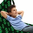 thumbnail image 1 of Money Lounger Chair Bag, Pixel Art Inspirations in Eighties Style Dollar Sign Banking Business, High Capacity Storage with Handle Container, Lounger Size, Dark Green Lime Green, by Ambesonne, 1 of 5