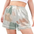 thumbnail image 2 of Women's Satin Pajama Shorts Pastel Color Pattern with Pockets, Elastic Waist Sleep Lounge Shorts, 2 of 7