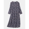 thumbnail image 3 of ZANZEA Dresses for Women Floral Back Zip-up Side Pockets Maxi Cupcake Dress, 3 of 5