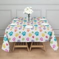 thumbnail image 3 of Pets Paws Print Colorful Square Tablecloth,Waterproof Square Table Cover,Wipeable Spillproof Washable Table Cover for Home Kitchen Party Decor 60"x60"(152x152cm), 3 of 6