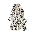 thumbnail image 2 of Bixock Unisex Toddler Robe for Girls Boys Hooded Robe Kids Fleece Bathrobe Children Loungewear Long Sleeve Floral Print Style Indoor Outfit for 7 To 14 Years Fall Winter Sleepwear, 2 of 3