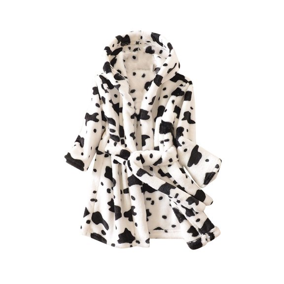 Bovxnpu Fleece Hooded Warm Dress Hooded Dress Graphic Soft Flannel Long Sleeve Dress Outfits (Girl's or Boy's)
