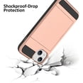 thumbnail image 2 of Compatible iPhone 14 Max Case Wallet Case with Card Holder Hard PC Soft TPU Bumper Anti-Scratch Anti-Drop Protective Slim Card Slot Cover for iPhone 14 Max 6.7 Inch-Rose Gold, 2 of 13