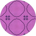 thumbnail image 1 of Ahgly Company Machine Washable Indoor Round Transitional Bright Neon Pink Purple Area Rugs, 5' Round, 1 of 7