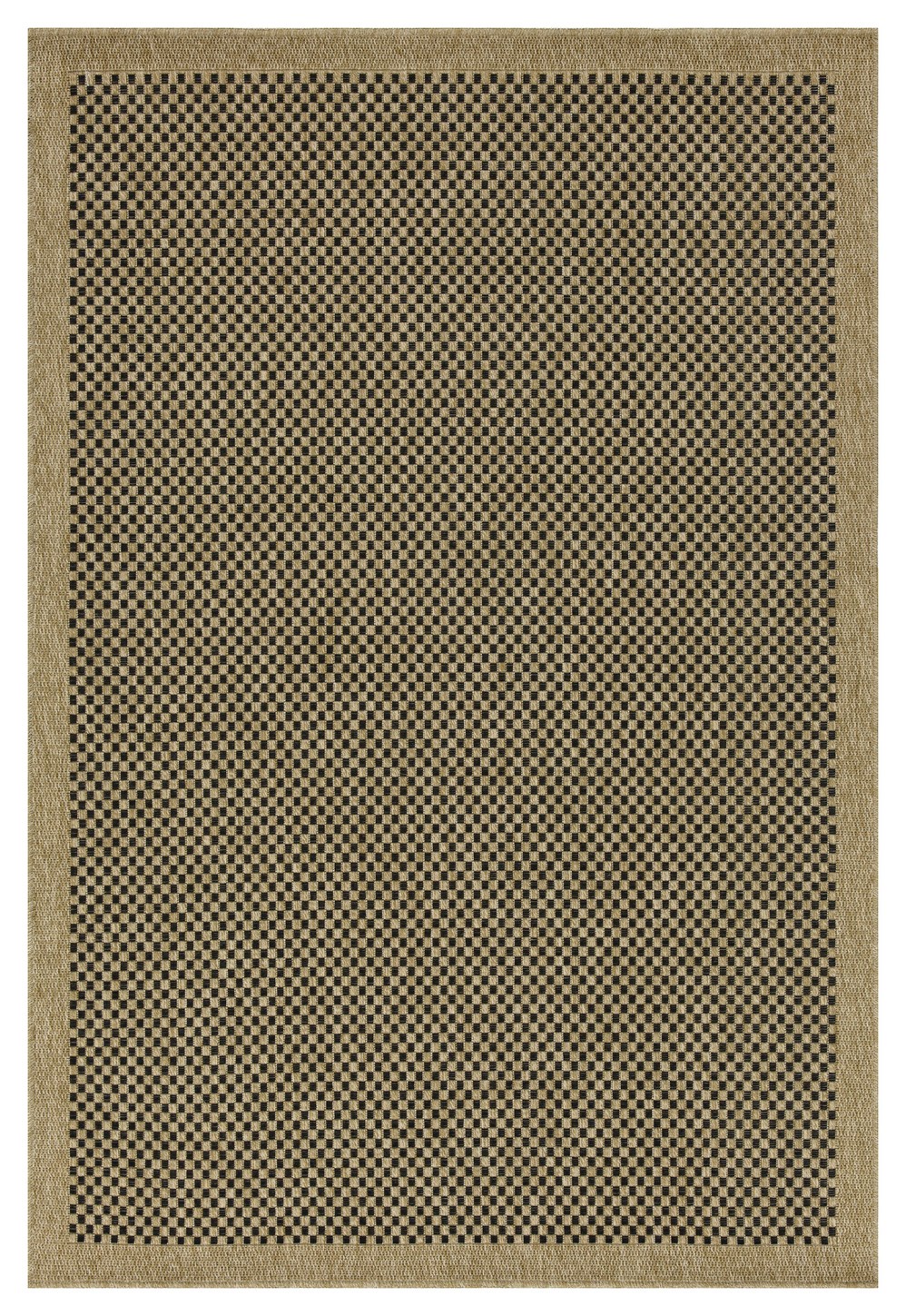 Nature 1003NTL Jute/Black 2'7" x 7'3" Indoor / Outdoor Rug