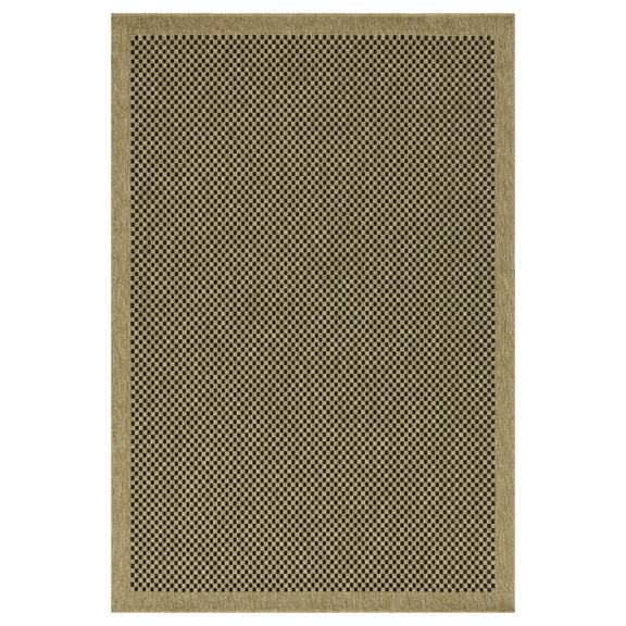 Nature 1003NTL Jute/Black 5'3" x 7'3" Indoor / Outdoor Rug